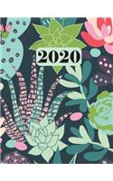 2020: Purple Pink Floral 2020 Planner Dated Journal Notebook Organizer Gift - Daily Weekly Monthly Annual Activities Calendars Notes To Do Lists - 130 Pag