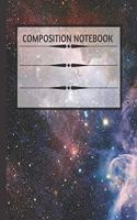 Composition NoteBook: Dark Blue & Starry Galaxy - Wide Ruled Paper Notebook - Blank Lined Writing Journal - for Primary School, College Students Teens Kids - Teacher Note