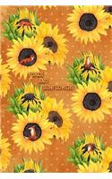 Foxes and Sunflowers: College Ruled Blank Book