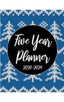 2020-2024 Five Year Planner: Blue Christmas 60 Months Appointment Calendar 5 year Monthly Planner 8.5 x 11 Business Planners and Journal Agenda Schedule Organizer Logbook With H
