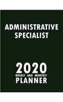 Administrative Specialist 2020 Weekly and Monthly Planner