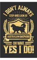 I Don't Always Stop and Look At Australian Shepard OH Wait, Yes I Do!: Personal Planner 24 month 100 page 6 x 9 Dated Calendar Notebook For 2020-2021 Academic Year. Perfect dog lover gift idea for any dog owner