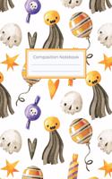 Composition Notebook: 6"x9" Dot Grid Notebook, Bullet Journal - Halloween Watercolor Pumpkins Dotted Notebook - Halloween, Pumpkin, Candy, Skull, Star, Black Heart - Hall