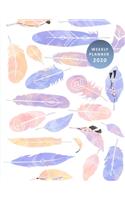 Weekly Planner 2020: with GRATITUDE JOURNAL, HABIT & MOOD TRACKER, PERSONAL & BUSINESS TO-DOs, monthly calendars & weekly pages - Tribal Modern Cover Design of Feathers,