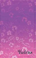 Victoria: Personalized Name Embossed Lavender Purple Pink Shade Gradient with floral Inspired - Blank Lined Notebook Journal - Diary Note Taking -Multiple Usa