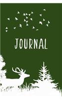 Men's Journal - Nature Themed (Trees, Deer, Birds Flying)