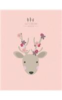 sketchbook: Cute deer on pink cover (8.5 x 11) inches 110 pages, Blank Unlined Paper for Sketching, Drawing, Whiting, Journaling & Doodling(3 Cute Deer on Pink Sketchbook)