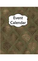 Event Calendar: Perpetual Record Book for Important Celebrations Birthdays Anniversaries with Monthly Address List Green Gold 3