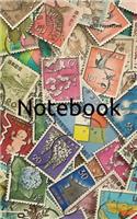 Notebook: old vintage Japanese mix stamps stamp collection classic collecting paper ephemera