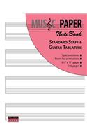 MUSIC PAPER NoteBook - Standard Staff & Guitar Tablature