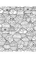 Bullet Journal Notebook Cupcakes Pattern 2: 172 Numbered Pages with 160 Dot Grid Pages, 6 Index Pages and 2 Key Pages in Large 8 X 10 Size for Journaling, Writing, Planning or Doodling.