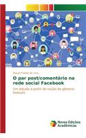 O par post/comentário na rede social Facebook