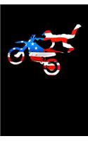 Motorcycle: Blank Lined Journal Soft Cover 120 Pages Patriotic Dirt Bike