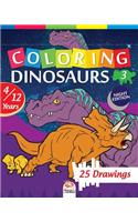 coloring dinosaurs 3 - Night edition: Coloring Book For Children 4 to 12 Years - 25 Drawings - Volume 3