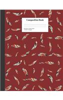 Composition Book Wide-Ruled Floating Feathers