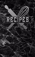 recipes: black marble Blank Cookbook recipes with Table of Contents - Recipe Journal to Write in gift for Women, girls and mom for mothers day