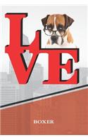 Boxer W Glasses: Dog Love Park Handwriting Practice Journal Notebook Book Is 120 Pages 6"x9"