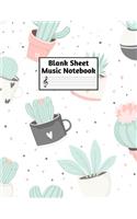Blank Sheet Music Notebook: Easy Blank Staff Manuscript Book Large 8.5 X 11 Inches Musician Paper Wide 12 Staves Per Page for Piano, Flute, Violin, Guitar, Trumpet, Drums, Cell