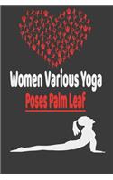 Women Various Yoga Poses Palm Leaf