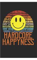 Hardcore Happyness: Notebook Notizbuch Karo Kariert Journal A5 120 Seiten I Tagebuch I Acid Smile I Techno I Rave I House I Retro 80er 90er