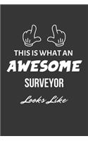 This Is What An Awesome Surveyor Looks Like Notebook: Lined Journal, 120 Pages, 6 x 9, Matte Finish