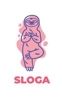 Sloga Sloth Yoga Journal, 90 Page Blank Lined Notebook