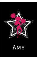 Amy Cheerleading Notebook: Cute Personalized Cheerleader Journal With Name For Girls