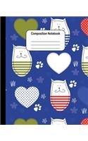Composition Notebook - Hand Drawn Cats Pattern for Cat Lovers: College Ruled Blank Lined Cute Notebooks for Cat Lovers Girls Women Teens Kids School Writing Notes Journal (7.5 x 9.25 in)