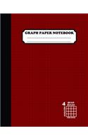 Graph Paper Notebook. Quad Ruled-4 Squares Per Inch: Grid Notebook/Graph Paper Composition/Grid Paper Journal 8.5x11 in. Brown