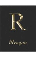 Reagan: 1 Year Daily Planner (12 Months) - Yellow Gold Effect Letter R Initial First Name - 2020 - 2021 - 365 Pages for Planning - January 20 - December 20 