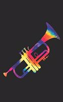 Tie Dye Trumpet Notebook - Music Instrument Gift for Trumpet Player - Trumpet Journal - Trumpet Diary