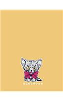 Notebook: Cute cat on yellow cover and Dot Graph Line Sketch pages, Extra large (8.5 x 11) inches, 110 pages, White paper, Sketch, Draw and Paint(5 Cute Cat on Yellow Notebook)