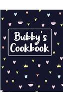 Bubby's Cookbook: Navy Blank Lined Journal