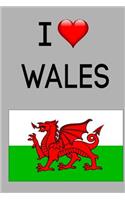 I Love Wales: Welsh Flag Dragon Notebook Homework Book Notepad Notebook Composition Jotter and Journal Diary Planner Gift