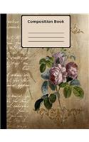 Rose Grunge Composition Notebook, College Ruled
