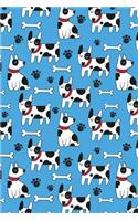 Journal Notebook Dogs and Bones Pattern On Blue: 110 Page Lined and Numbered Journal With Index Pages In Portable 6 x 9 Size, Perfect For Writing, Taking Notes, List Making, Journaling and Doodling(1 My Favorite Lined Journal)