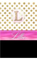 Lillie: Personalized Lined Journal Diary Notebook 150 Pages, 6 X 9 (15.24 X 22.86 CM), Durable Soft Cover
