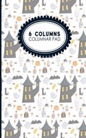 6 Columns Columnar Pad: Accounting Bookkeeping Notebook, Accounting Record Keeping Books, Ledger Paper Pad, Cute Halloween Cover, 8.5" x 11", 100 pages