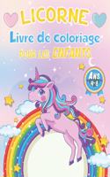 Licorne Livre de Coloriage Pour les Enfants de 4-8 Ans