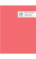 Premium Life by Design Sketchbook Large (8 x 10 Inch) Uncoated (75 gsm) Paper, Pink Cover