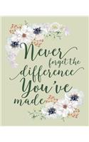 Never Forget The Difference You've Made