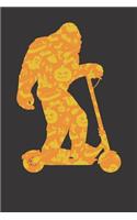 Notebook: Yeti Scooter Halloween Party Pumpkin Pattern Gift Dot Grid Dotted 6x9 120 Pages