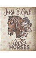 Just A Girl Who Loves Horses Notebook Journal