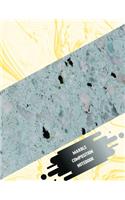 Marble Composition Notebook: Shalimar cute & elegant blank college ruled lined paper to write in