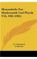 Monatshefte Fur Mathematik Und Physik V16, 1905 (1905)