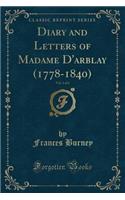 Diary and Letters of Madame D'arblay (1778-1840), Vol. 3 of 6 (Classic Reprint): (English)