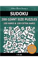 Sudoku 200 Giant Size Puzzles, 100 Hard and 100 Extra Hard, To Keep Your Brain Active For Hours