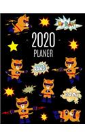 Superheld Katze Planer 2020: Wochenplaner 2020 - Monatsplaner 12 Monate Organizer - Einfacher Überblick über die Terminpläne - Agenda mit Raum für Notizen