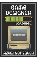 Gamedesigner Loading... Azubi Notizbuch: 120 Seiten Liniert im Format A5 (6x9 Zoll) mit Soft Cover Glänzend.