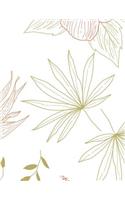 Leaves Notebook: White Leaf Journal Book Ruled Lined Page For Kids Teen Girl Women Lady Men Princess Great For Writing Cute Diary School College Record Note Pad Plan(29 Leaves Notebook)